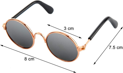 10 Pieces Cat Dog Sunglasses Funny Pet Glasses round Metal Cat Classic Retro Sunglasses Pet Hippie Cute Dog Cat Cosplay Party Costume Photo Props Cosplay Glasses (Mixed Color)